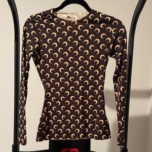 MARINE SERRE Moon Crewneck Multi Color Top 🤎🌙